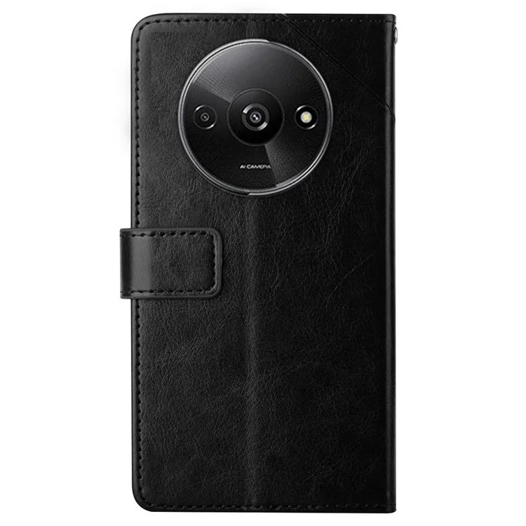 HT01 For Xiaomi Redmi A3 Wallet Phone Case Imprinted PU Leather Phone Cover with Strap