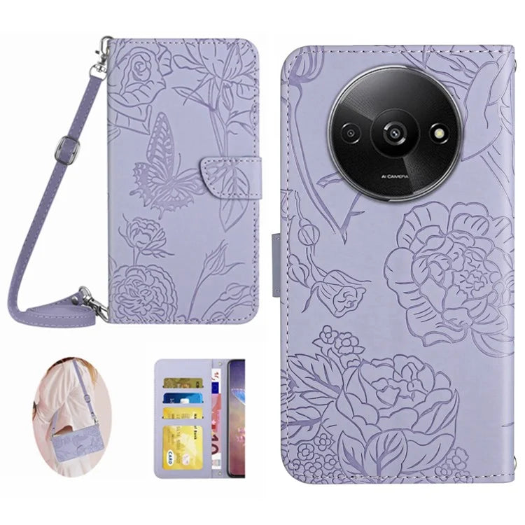 HT03 For Xiaomi Redmi A3 Shockproof Case Imprinted Leather Phone Cover