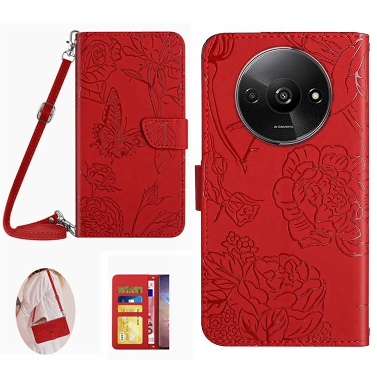 HT03 For Xiaomi Redmi A3 Shockproof Case Imprinted Leather Phone Cover