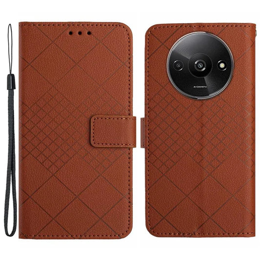 HT06 For Xiaomi Redmi A3 Case Rhombus Pattern PU Leather Folio Phone Cover