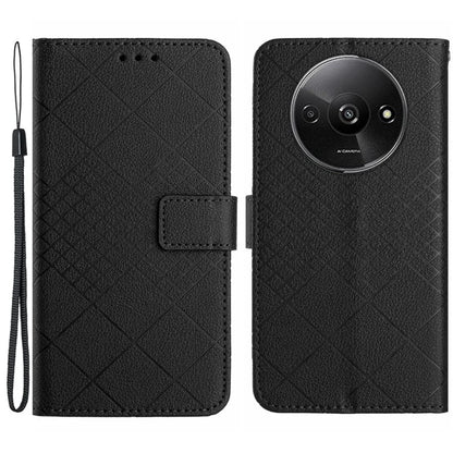 HT06 For Xiaomi Redmi A3 Case Rhombus Pattern PU Leather Folio Phone Cover