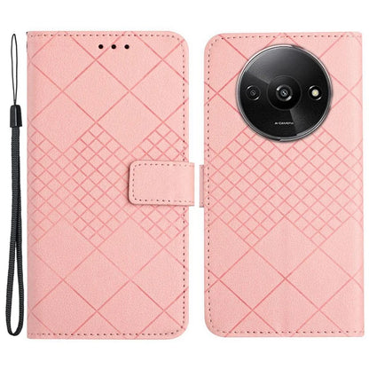 HT06 For Xiaomi Redmi A3 Case Rhombus Pattern PU Leather Folio Phone Cover