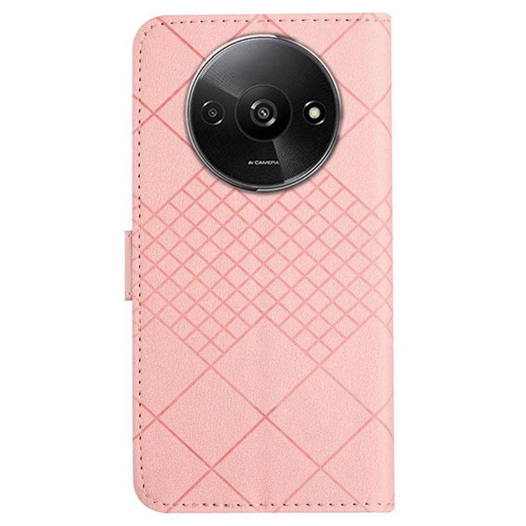 HT06 For Xiaomi Redmi A3 Case Rhombus Pattern PU Leather Folio Phone Cover