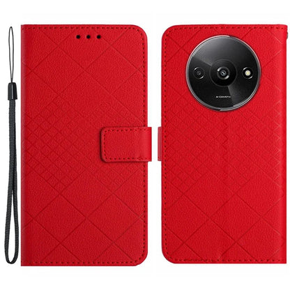HT06 For Xiaomi Redmi A3 Case Rhombus Pattern PU Leather Folio Phone Cover