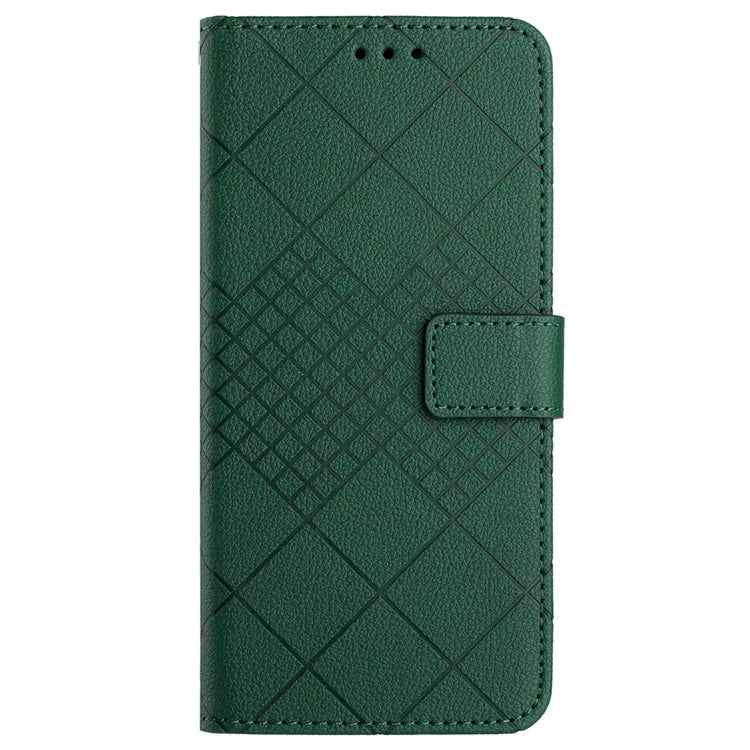 HT06 For Xiaomi Redmi A3 Case Rhombus Pattern PU Leather Folio Phone Cover
