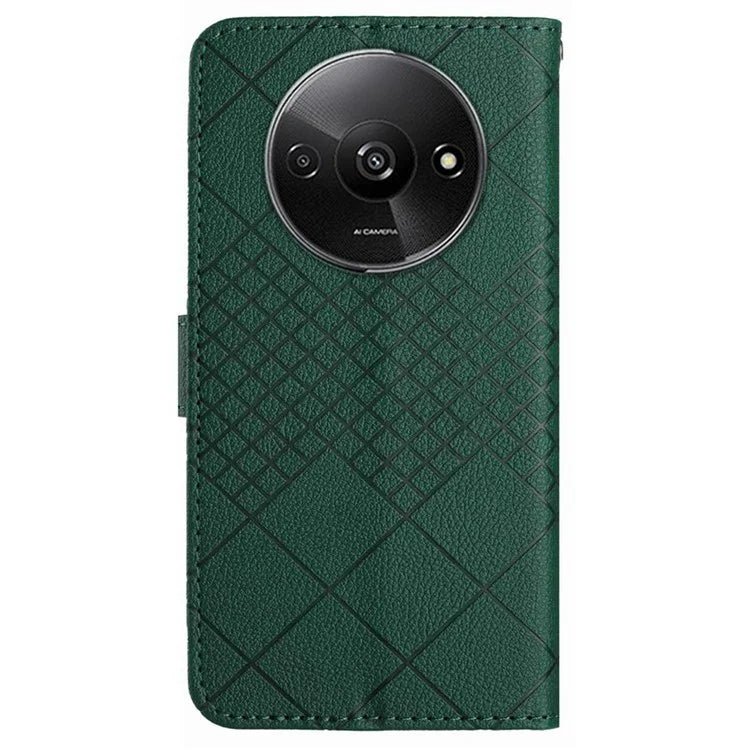 HT06 For Xiaomi Redmi A3 Case Rhombus Pattern PU Leather Folio Phone Cover