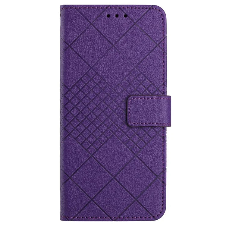 HT06 For Xiaomi Redmi A3 Case Rhombus Pattern PU Leather Folio Phone Cover