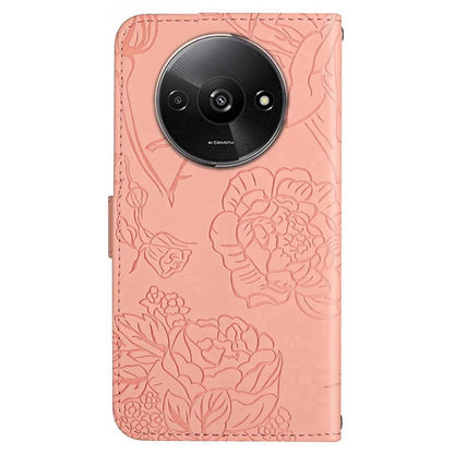 HT03 For Xiaomi Redmi A3 Case Butterfly Flower Leather Flip Phone Cover with Hand Strap