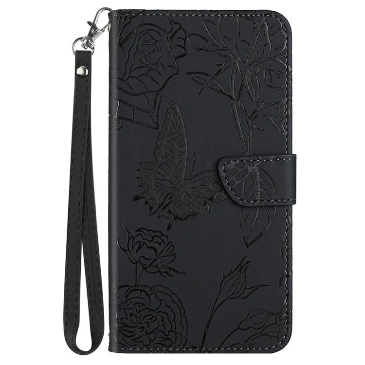 HT03 For Xiaomi Redmi A3 Case Butterfly Flower Leather Flip Phone Cover with Hand Strap