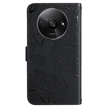 HT03 For Xiaomi Redmi A3 Case Butterfly Flower Leather Flip Phone Cover with Hand Strap
