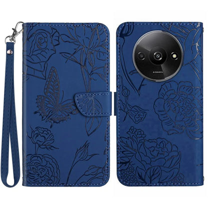 HT03 For Xiaomi Redmi A3 Case Butterfly Flower Leather Flip Phone Cover with Hand Strap