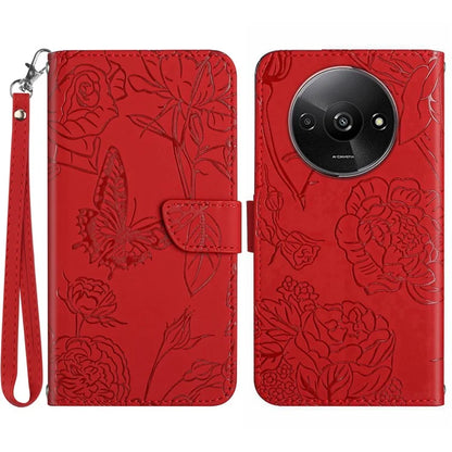 HT03 For Xiaomi Redmi A3 Case Butterfly Flower Leather Flip Phone Cover with Hand Strap