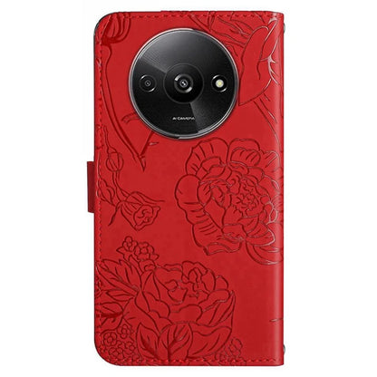 HT03 For Xiaomi Redmi A3 Case Butterfly Flower Leather Flip Phone Cover with Hand Strap