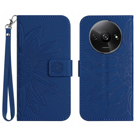 HT04 For Xiaomi Redmi A3 Wallet Case Sunflower Handbag Flip Leather Phone Cover