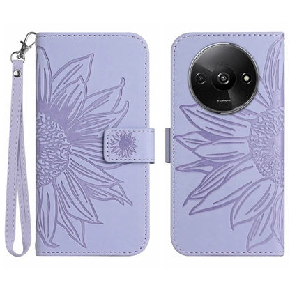 HT04 For Xiaomi Redmi A3 Wallet Case Sunflower Handbag Flip Leather Phone Cover