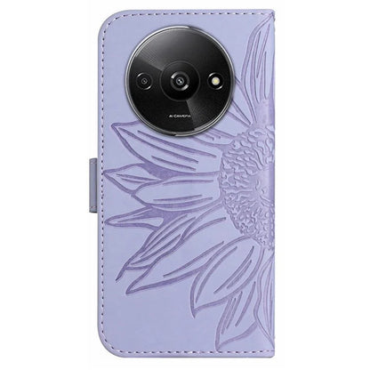 HT04 For Xiaomi Redmi A3 Wallet Case Sunflower Handbag Flip Leather Phone Cover