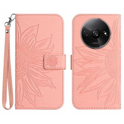 HT04 For Xiaomi Redmi A3 Wallet Case Sunflower Handbag Flip Leather Phone Cover