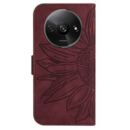 HT04 For Xiaomi Redmi A3 Wallet Case Sunflower Handbag Flip Leather Phone Cover