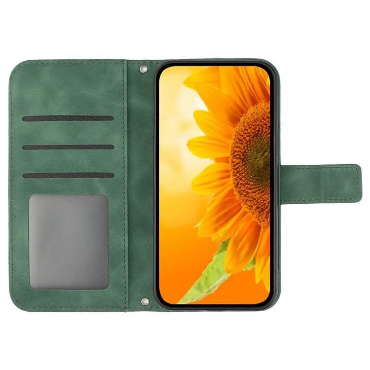 HT04 For Xiaomi Redmi A3 Wallet Case Sunflower Handbag Flip Leather Phone Cover