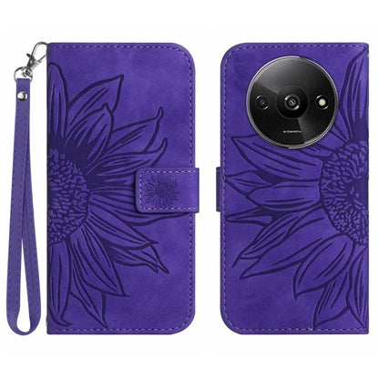 HT04 For Xiaomi Redmi A3 Wallet Case Sunflower Handbag Flip Leather Phone Cover