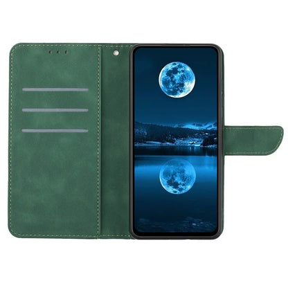 HT05 For Xiaomi 14 Ultra Wallet Case PU Leather Skin-touch Lines Imprinted Phone Cover