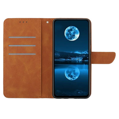 HT05 For Xiaomi 14 Ultra Wallet Case PU Leather Skin-touch Lines Imprinted Phone Cover