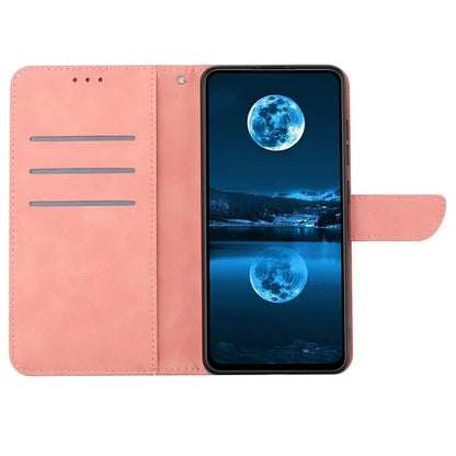 HT05 For Xiaomi 14 Ultra Wallet Case PU Leather Skin-touch Lines Imprinted Phone Cover