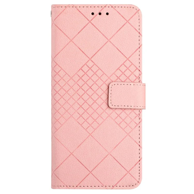 HT06 For Xiaomi 14 Ultra Magnetic Phone Case PU Leather Imprinting Rhombus Pattern Cover
