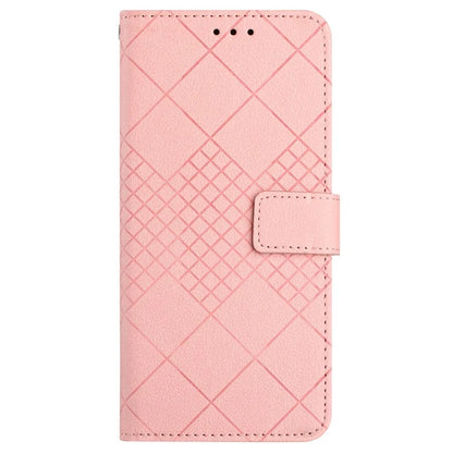 HT06 For Xiaomi 14 Ultra Magnetic Phone Case PU Leather Imprinting Rhombus Pattern Cover