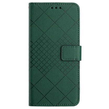 HT06 For Xiaomi 14 Ultra Magnetic Phone Case PU Leather Imprinting Rhombus Pattern Cover
