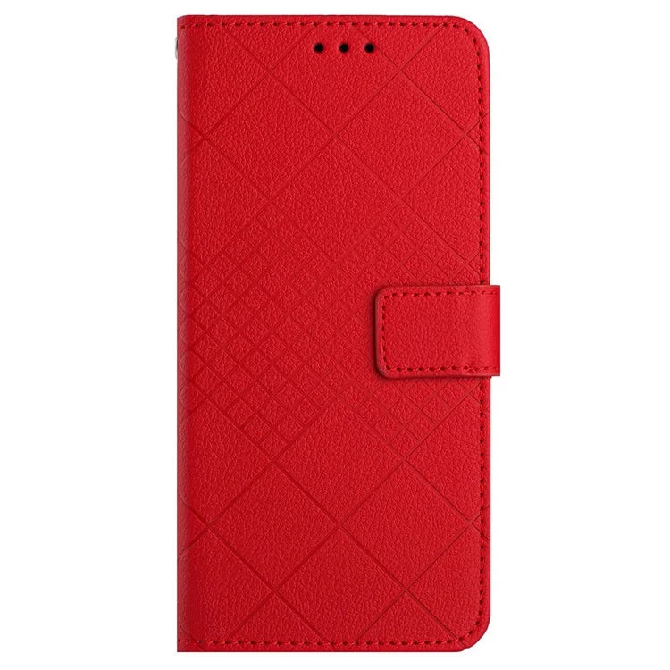 HT06 For Xiaomi 14 Ultra Magnetic Phone Case PU Leather Imprinting Rhombus Pattern Cover