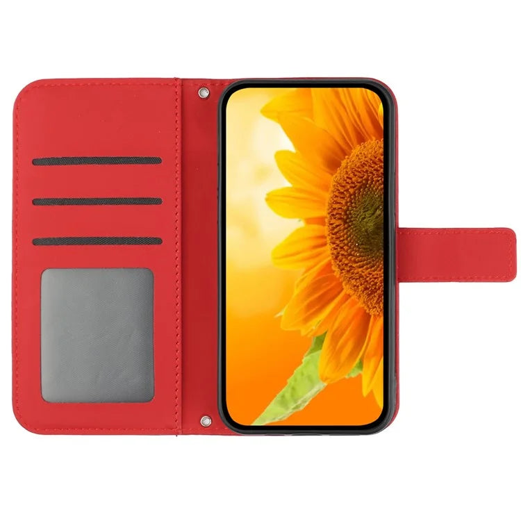 HT04 For Xiaomi 14 Ultra Case Sunflower Pattern Skin-touch Leather Phone Wallet Cover
