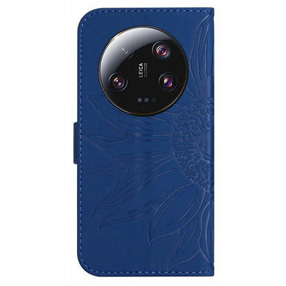 HT04 For Xiaomi 14 Ultra Case Sunflower Pattern Skin-touch Leather Phone Wallet Cover