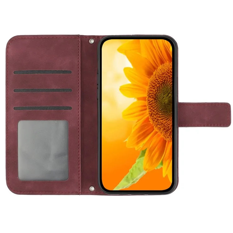 HT04 For Xiaomi 14 Ultra Case Sunflower Pattern Skin-touch Leather Phone Wallet Cover