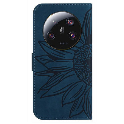 HT04 For Xiaomi 14 Ultra Case Sunflower Pattern Skin-touch Leather Phone Wallet Cover