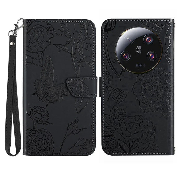 HT03 For Xiaomi 14 Ultra Leather Case Skin-touch Flip Stand Cell Phone Cover