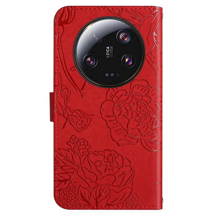 HT03 For Xiaomi 14 Ultra Leather Case Skin-touch Flip Stand Cell Phone Cover