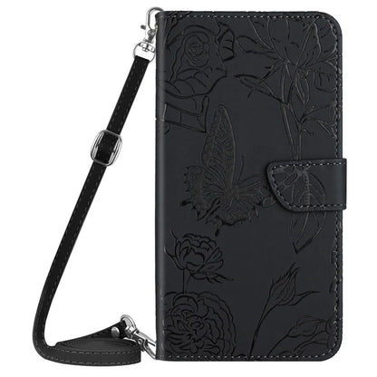 HT03 For Xiaomi 14 Ultra Wallet Case Imprinted Leather Phone Protector with Shoulder Strap