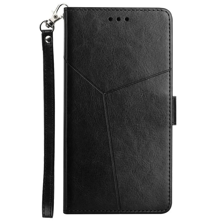 HT01 For Xiaomi 14 Ultra Case Y-shaped Lines Flip Leather Phone Cover with Strap
