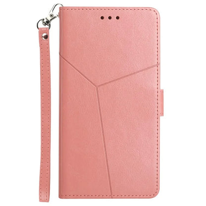 HT01 For Xiaomi 14 Ultra Case Y-shaped Lines Flip Leather Phone Cover with Strap