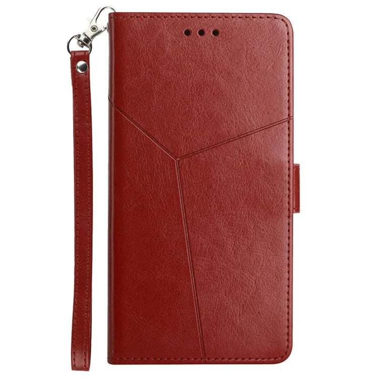 HT01 For Xiaomi 14 Ultra Case Y-shaped Lines Flip Leather Phone Cover with Strap