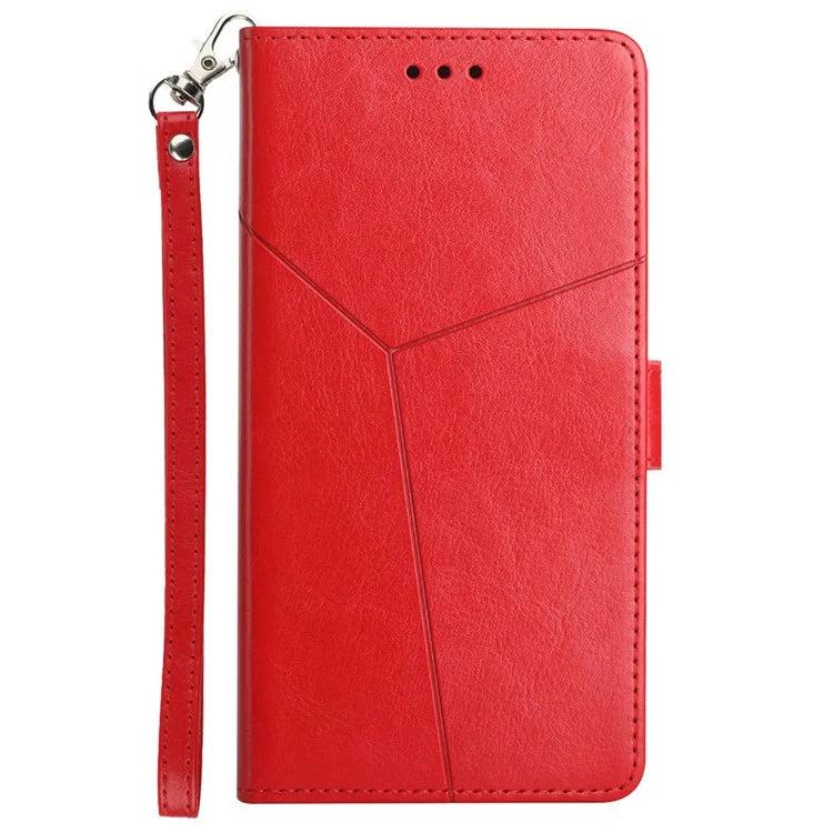 HT01 For Xiaomi 14 Ultra Case Y-shaped Lines Flip Leather Phone Cover with Strap