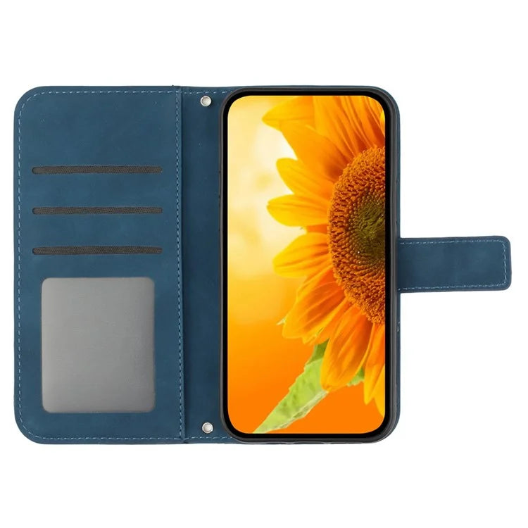 HT04 For Xiaomi 14 Ultra Case Sunflower Flip Leather Phone Cover with Shoulder Strap