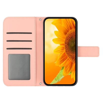 HT04 For Google Pixel 9 Pro Sunflower Case with Strap Wallet Leather Phone Cover
