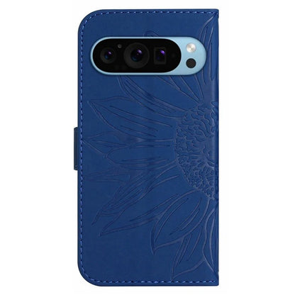 HT04 For Google Pixel 9 Pro Sunflower Case with Strap Wallet Leather Phone Cover