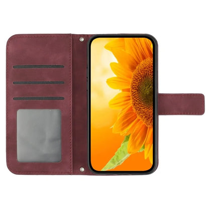 HT04 For Google Pixel 9 Pro Sunflower Case with Strap Wallet Leather Phone Cover