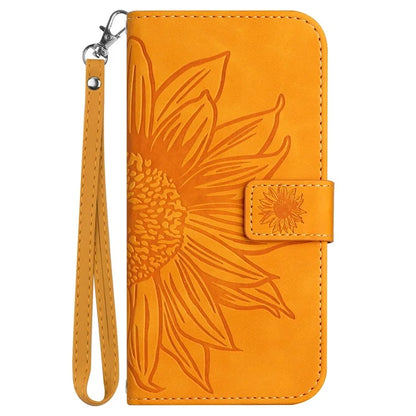 HT04 For Google Pixel 9 Pro Sunflower Case with Strap Wallet Leather Phone Cover