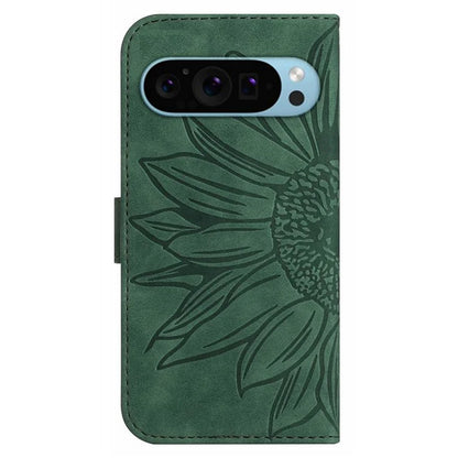HT04 For Google Pixel 9 Pro Sunflower Case with Strap Wallet Leather Phone Cover