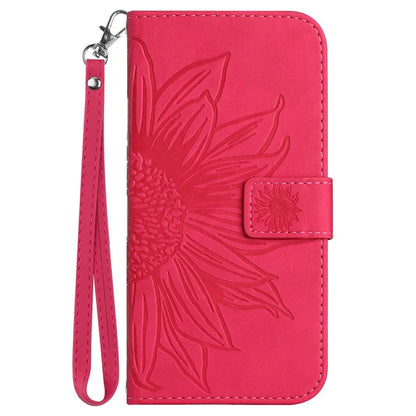 HT04 For Google Pixel 9 Pro Sunflower Case with Strap Wallet Leather Phone Cover