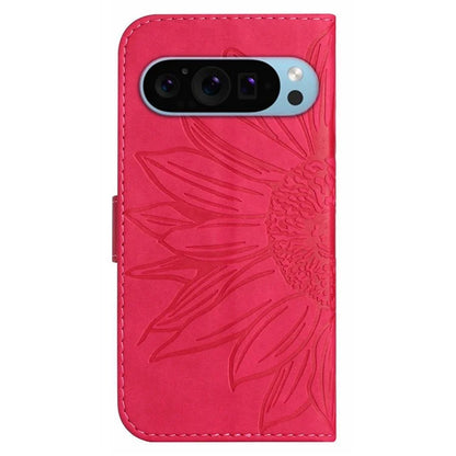 HT04 For Google Pixel 9 Pro Sunflower Case with Strap Wallet Leather Phone Cover